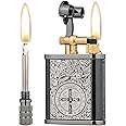 2 in 1 Lighter Permanent Match Antique Style Lift Arm Kerosene Lighter with Permanent Match (Black Ice Constantine)