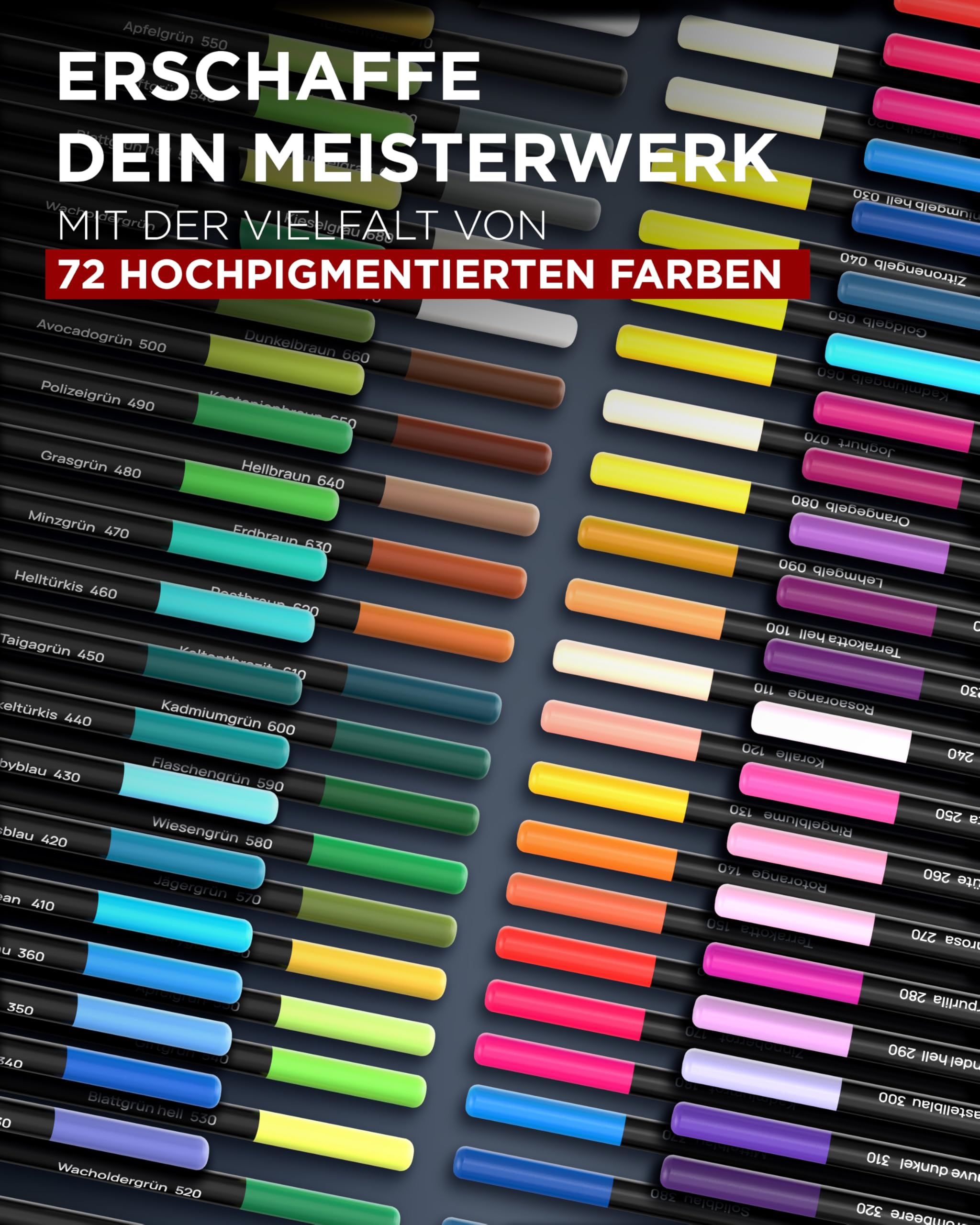 LIEBERGE Premium Buntstifte Set in Metallschatulle – 72 Farben – hochpigmentierte Colored Pencils – bruchsicher, weiche Farbabgabe | Malstifte für Erwachsene, Kinder und Künstler (Metallschatulle) 3