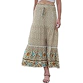Allegra K Summer Maxi Skirts for Women 2026 Bohemian Floral Print Elastic High Waist A Line Beach Skirt