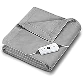 Beurer HD71 Heated Electric Blanket | Cozy-Soft Fleece Throw, Auto shut-off, 50” x 60” in (Adult Size) | Portable Heating Blanket for Bed, Desk & Office | with Control | Perfect for Home & Travel
