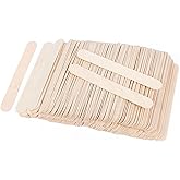 Amkoskr 8 Inch Craft Sticks, 200 Pieces Wooden Large Tongue Depressor Sticks Jumbo Popsicle Sticks for Crafts, Multi-Function