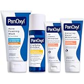 PanOxyl Complete Cleanse, Manage &amp; Moisturize Bundle - Acne Foaming Wash Benzoyl Peroxide 10%, PM Balancing Repair Moisturizer, AM Oil Control Moisturizer &amp; Clarifying Exfoliant with 2% Salicylic Acid