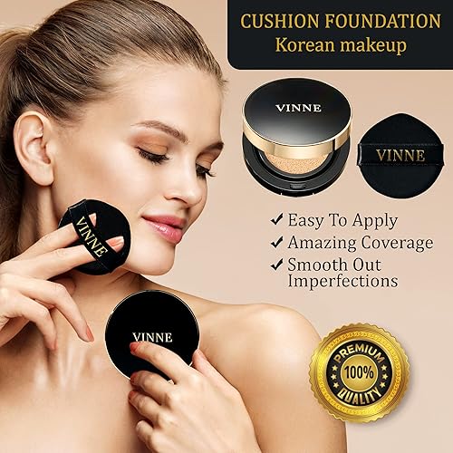 VINNE Korean Cushion Foundation, Lightweight Essence Makeup
