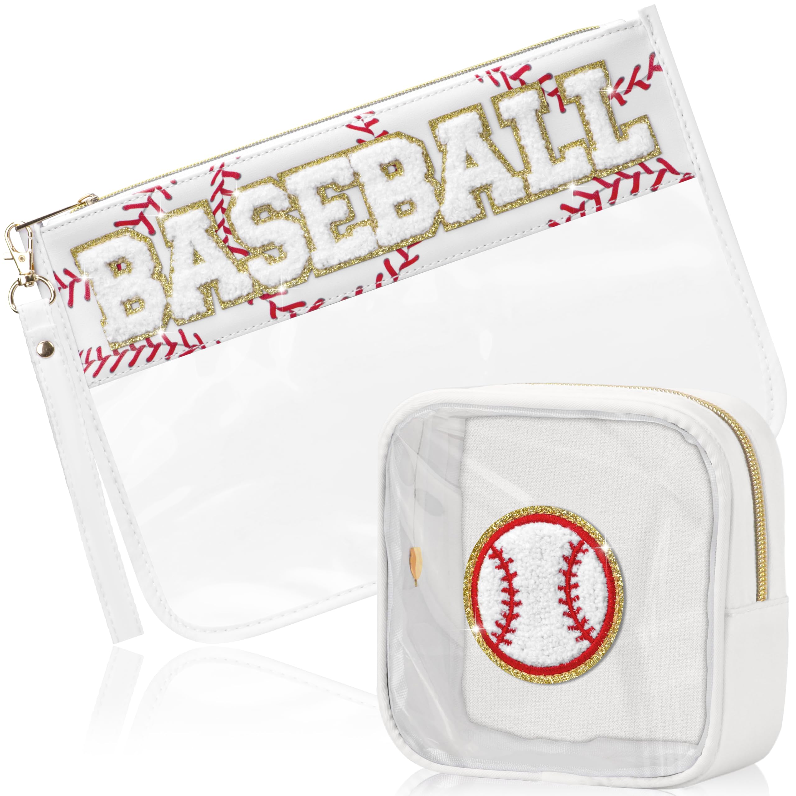 BuyCard 2 Pcs Baseball Gifts Cosmetic Makeup Bag