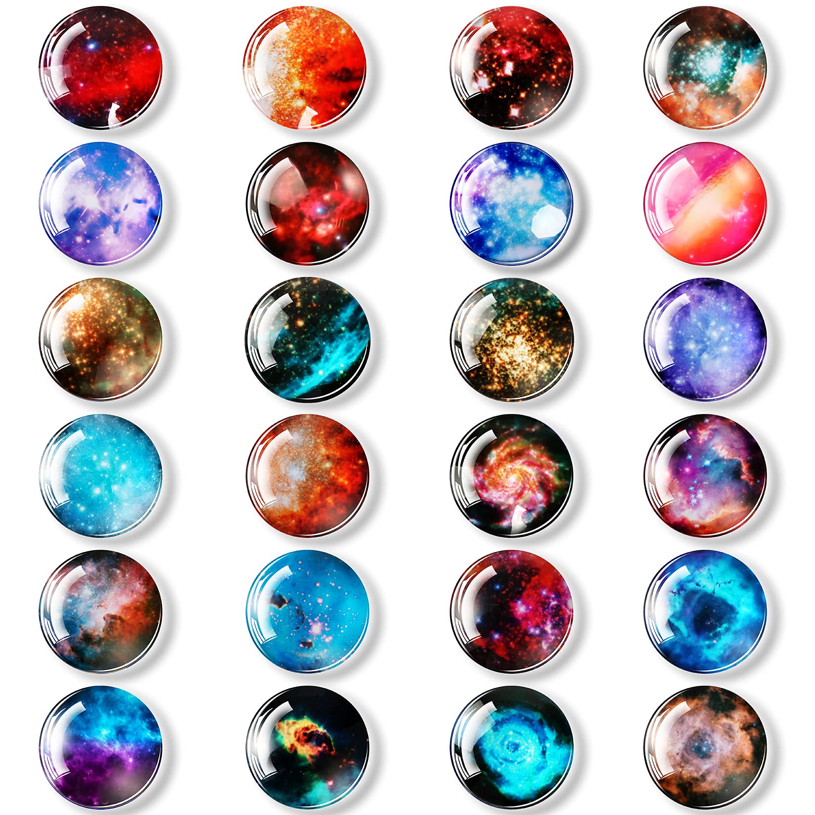 24 Pack Planetary Colorful Decorative Magnets for Refrigerator & Whiteboard - Fridge & Classroom Magnets