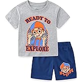 Blippi Boys Short Sleeve T-shirt and Short 2 Piece Set for Toddler 2T to Big Kids