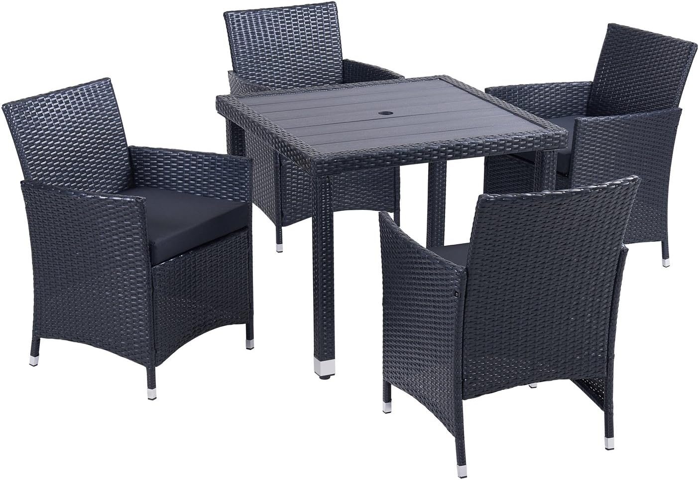 Brayden Studio Mercer 5 Piece Outdoor Patio Furniture Dining Set With Cushion Black Black Amazon Ca Patio Lawn Garden