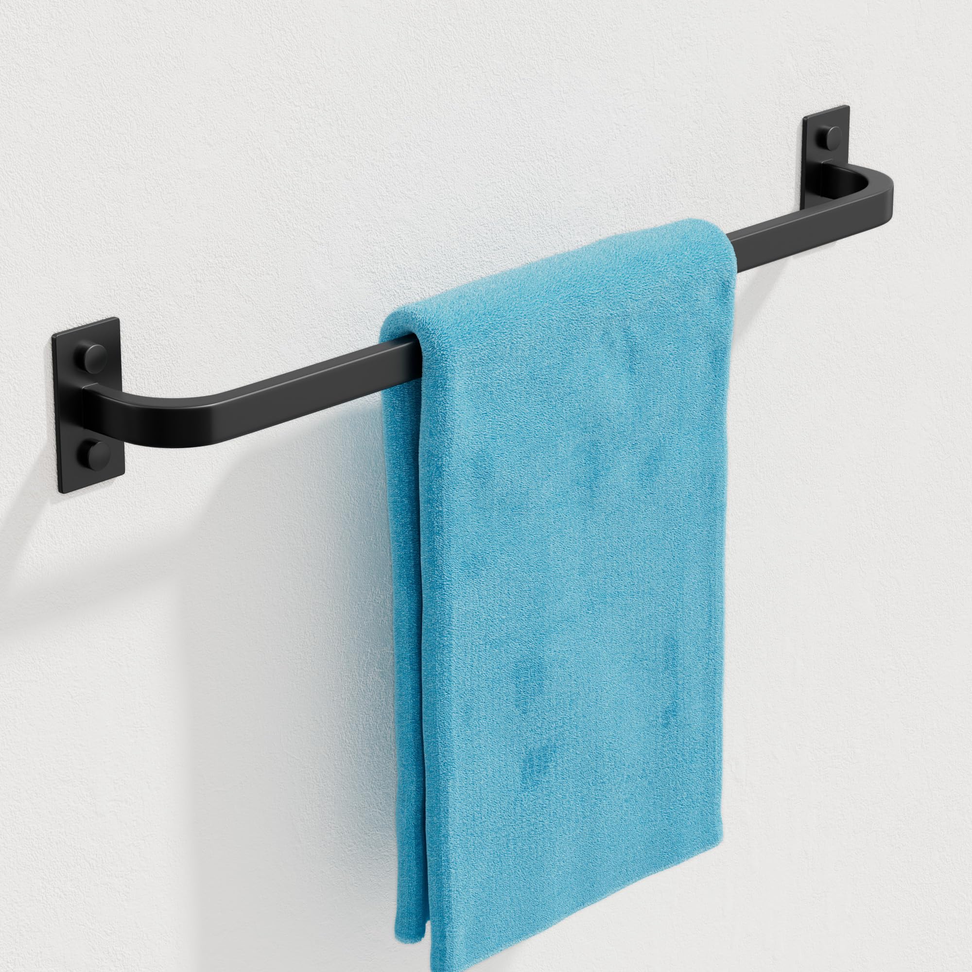 Mooche Black Towel Rail Wall Mounted, 40CM Hand Towel Holder, SUS304 Stainless Steel Single Towel Bar for Bathroom Kitchen Home