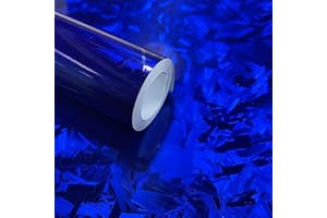 Lypumso Eletroplated Forged Carbon Fiber Vinyl Wrap, Gloss Blue Plating Chrome Mirror Car Wrap Vinyl DIY Auto Sticker Decal Film Sheet with Bubble Free Air Release 1ft x 10ft