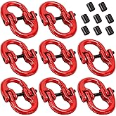 HOIGON 8 Pack 1/4 Inch Tow Hitch Hammerlock Coupling Link, G80 Alloy Steel Safety Chain Connector for Trailer Chains and Towing Equipment, 2470 lbs Working Load Limit