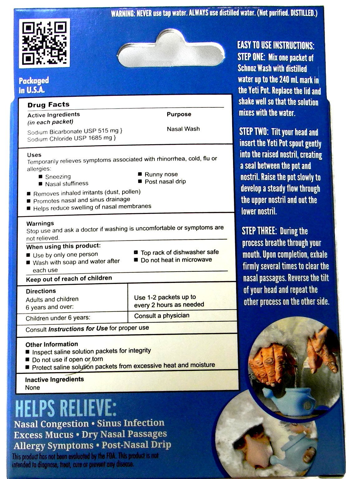 YetiPot Netipot With 10 Nasal Cleansing Wash Packets For Cold And