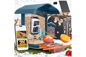 birdsnap® PAV-Bird Feeder with Camera 2K HD, 64GB Card, AI Identify Bird Species Smart Bird House with Camera Solar Powered, Record Video Live View, Auto Capture, Ideal Gift for Birds Lover