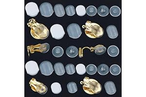MENIALA Earring Pads TPE Material (Better Than Silicone), 8 Sizes, Clear, White, Comfort Cushions for Clip-on Earrings (Kit 1)