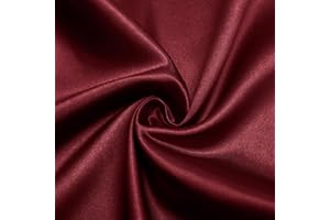 Horbaunal Burgundy Satin Fabric 60 Inch Wide by The Yard, Soft Charmeuse Satin Fabric for Wedding Dress, DIY Craftings, Costumes, 1 Yard