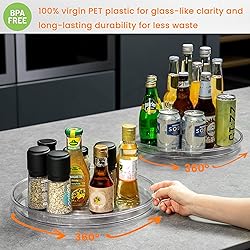 vacane 2 Pack Clear Lazy Susan Organizer
