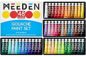 MEEDEN Gouache Paint Tube Set - 48 x 12ml (0.4 oz) Colors Art Paint Supplies for Artists Students Beginners - Rich Pigment Ar