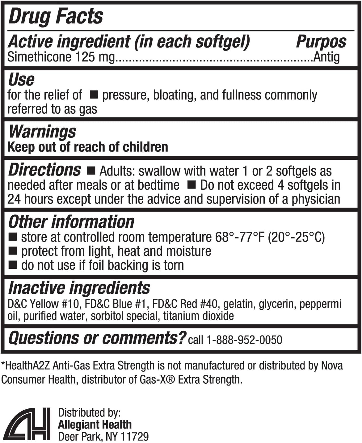 HealthA2Z Anti-Gas, Simethicone 125mg, Compare to Gas X Extra Strength Active Ingredient, 24 Packs of 15 Softgels(360 Softgels Total), Value Package: Health & Personal Care