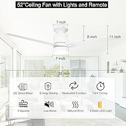 Flybull 52’’ Ceiling Fans with Lights Remote