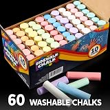 JOYIN 60 PCS Non-Toxic Washable Outdoor Jumbo Sidewalk Chalk Set 10 Colors view 2