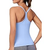 MathCat Workout Tank Tops for Women with Built in Bra, Sleeveless Gym Tops Seamless Racerback Athletic Yoga Shirts