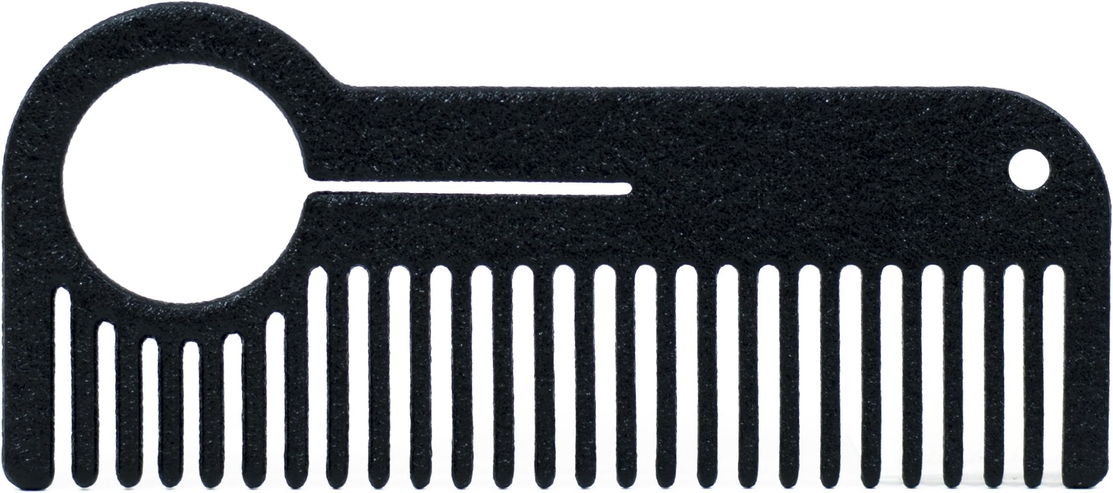 HEIRCOMB Obsidian Black Stainless Steel Metal Beard Comb
