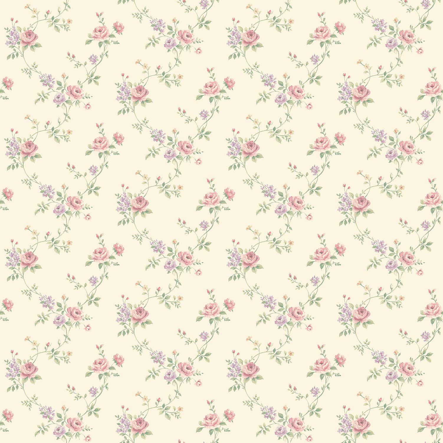 Galerie G67895 Miniatures 2 Rose Trail Design Wallpaper, Pink/Cream, 10m x 53cm