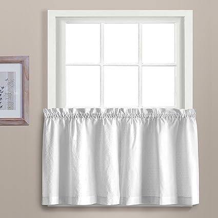 United Curtain Dorothy Window Curtain Swiss Dot Kitchen Swag, 54 by 38, White