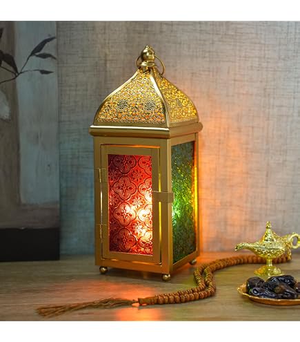 Amazon.com: TRIROCKS 12 Inch Gold Moroccan Candle Lantern, Metal