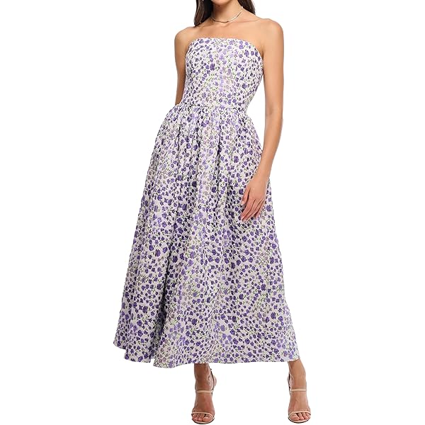 alice + olivia Women's Delora Strapless Dress, Versailles, Pink, Print, 12  at Amazon Women's Clothing store
