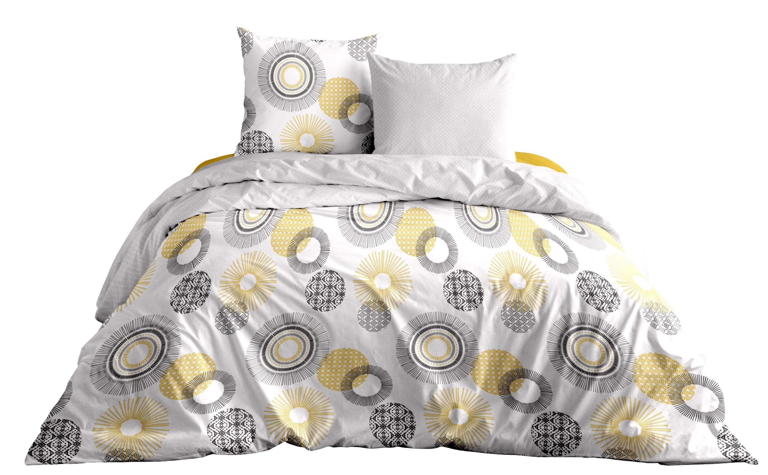 CALITEX 3-Piece Bedding Set 240 x 220 cm Oasis, 100% Cotton, Gold, 240 x 220 cm