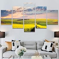 SIGNWIN 5 Panel Canvas Wall Art Modern Art Dramatic Forest Multicolor Photography Romantics Scenic for Home Decorations Ready to Hang - 60