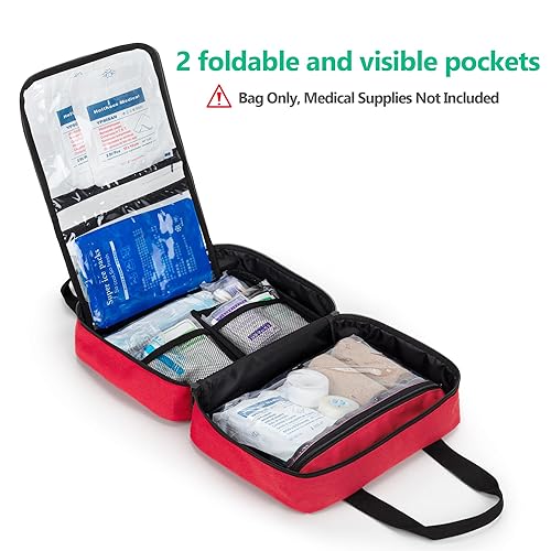 CURMIO Small First Aid Bag, Empty Emergency Trauma Kit Organizer