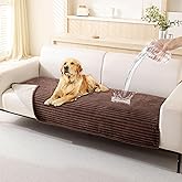 HAOMAIJIA Waterproof Couch Cover for Dogs Washable,Faux Fur Pet Couch Covers for Sofa,Soft Dog Bed Cover Non-Slip Couch Covers for 3 Cushion Couch Sofa Pet Friendly (Brown, 35" x 82" 1 Pack)