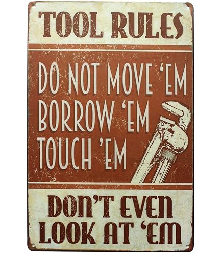 Bannière Décorative 'Règles Du Garage' - Humour Mécanicien - Pour Atelier Ou Cave à Homme