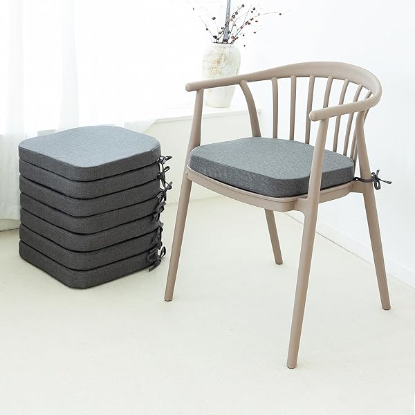 C-HOPETREE INDOOR OUTDOOR DINING CHAIR CUSHIONS WITH TIES,...
