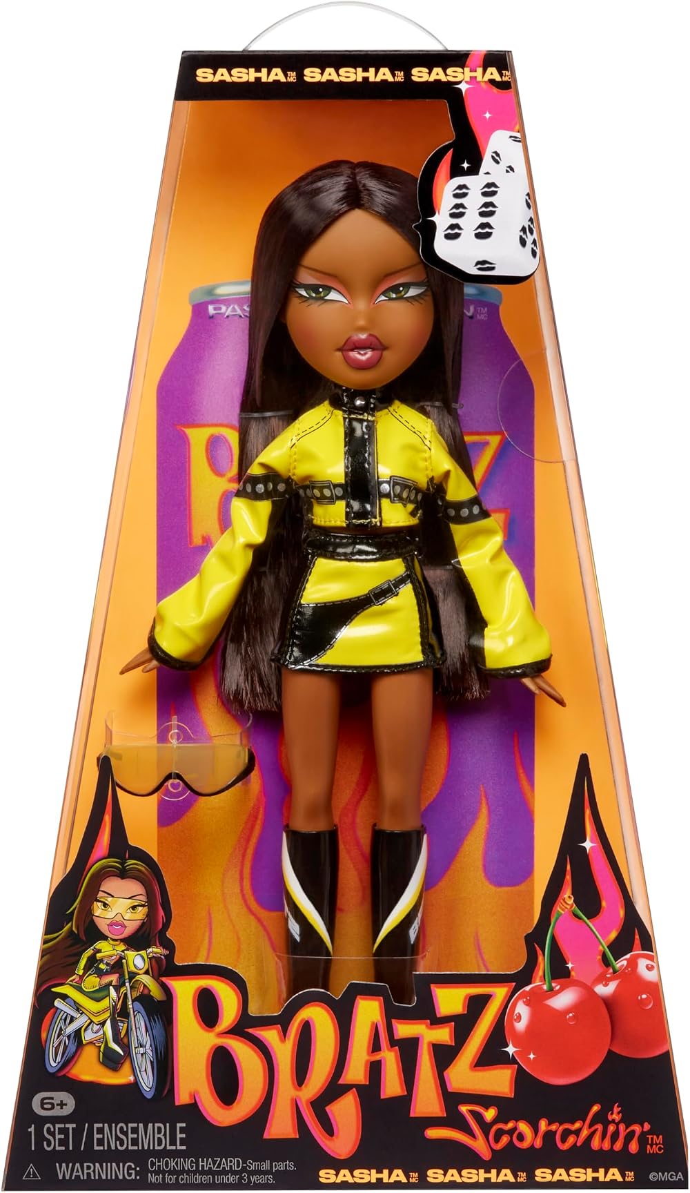 Bratz Scorchin Sasha Doll with Jacket Skirt Shoes Sunglasses