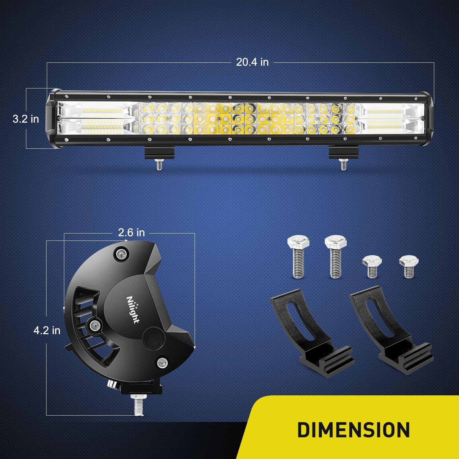 LED Light Bar Nilight 20Inch 288w Triple Row Flood Spot Combo 28800LM Led Bar Driving Lights Boat Lights Led Off Road Lights for Trucks, 2 Years Warranty: Automotive