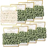 8 Pack Satin Scrunchies - Soft Hair Ties & Accessories for Women's Bachelorette Party, Bridesmaid Proposal Gift (Ivory & Sage Green)