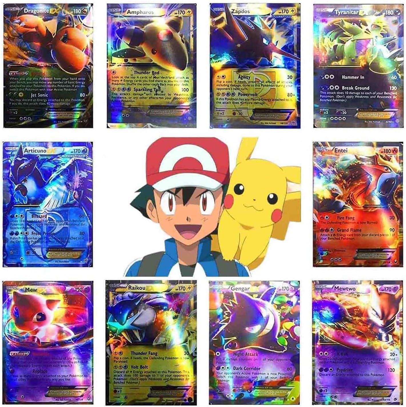 100 Pcs Random Card Including 20 GX+20 Mega+1 Energy+59 EX Arts