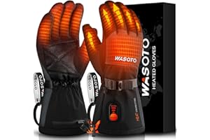 Heated Gloves for Men Women 7.4V 22.2WH Battery Heated Ski Gloves Touchscreen Water Resistant Electric Heated Gloves for Wint