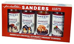 Sanders Sundae Best Gourmet Dessert Topping Gift Box - All-Natural, 4 Flavor Assortment, 40 Ounce (Pack of 1)