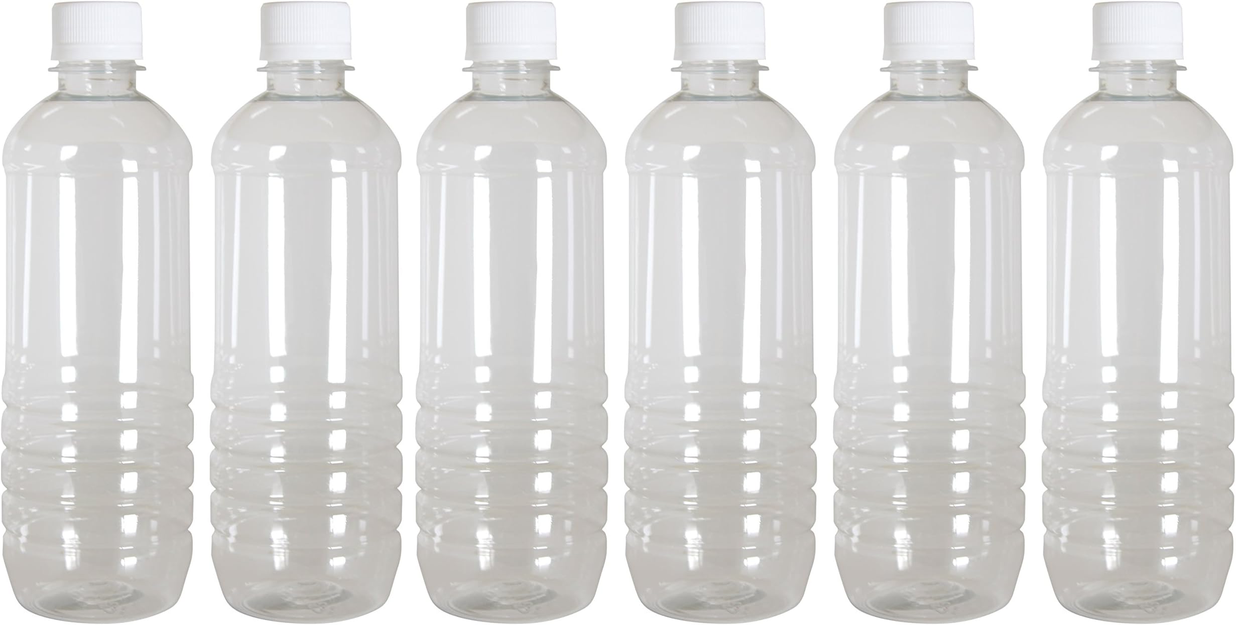 6 pack Clear Empty 10 oz FOOD GRADE BPA-free plastic bottles with Sure-Lock tamper-proof caps lids BULK Set