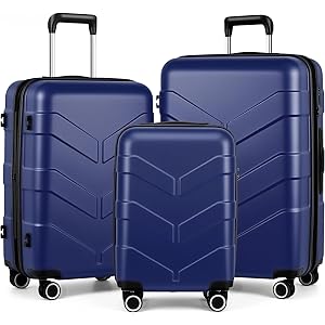 TILYMOL Expandable Luggage Sets 3 Piece, Hardside Suitcase Set with TSA | Lightweight Travel Luggage with Spinner Wheel, Scra