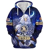United States Veteran Zip Hoodie for Men, Military American Flag Design, Perfect Veterans Day Apparel