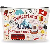 Nuckxy SwitzerlandSouvenirs Cosmetic Bags For Women,Switzerland Is Calling I Must Go, Makeup Organizer Bag, Toiletry Pouch, Small Travel Storage Bag, Switzerland Themed Gifts, Women Essentials - D10