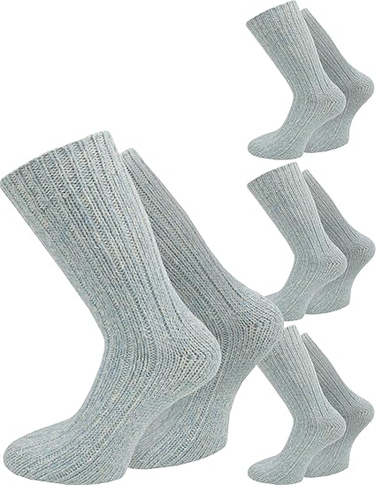 normani 4 Paar Extrawarme Dicke Schafwollsocken wie Handgestrickt (waschmaschienenfest)