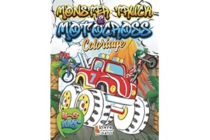 Coloriage Moto cross Monster Truck 4-8 ans: Livre de coloriage enfant 40 dessins de Motocross et de Monster Truck | Coloriage