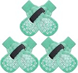 Dog Socks Paws Stop Licking Anti-Slip Grips 3 Pairs Green M