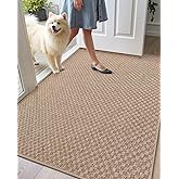 Color&Geometry Oversized Door Mat Non Slip Rubber Backed, 48"x72" Front Door Mat Indoor Outdoor Rug, Dirt Trapper Doormat, Heavy Duty Front Door Rugs, Khaki (Rolled-up NO Creases)