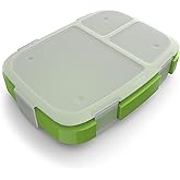 Bentgo Fresh Tray (Green) with Transparent Cover - Reusable, BPA-Free, 4-Compartment Meal Prep Container with Built-In Portion Control for Healthy At-Home Meals and On-the-Go Lunches